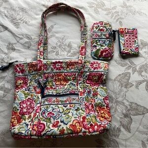 Vera Bradley Y2K Hope Garden Zip Tote Bag Set Feminine Cottagecore Preppy Boho
